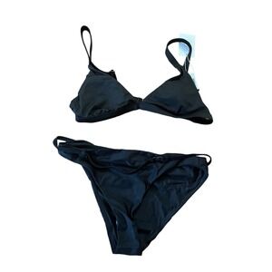 NWT Andie Swim Black Caicos Top Riviera Bottom Bikini Set Size Large